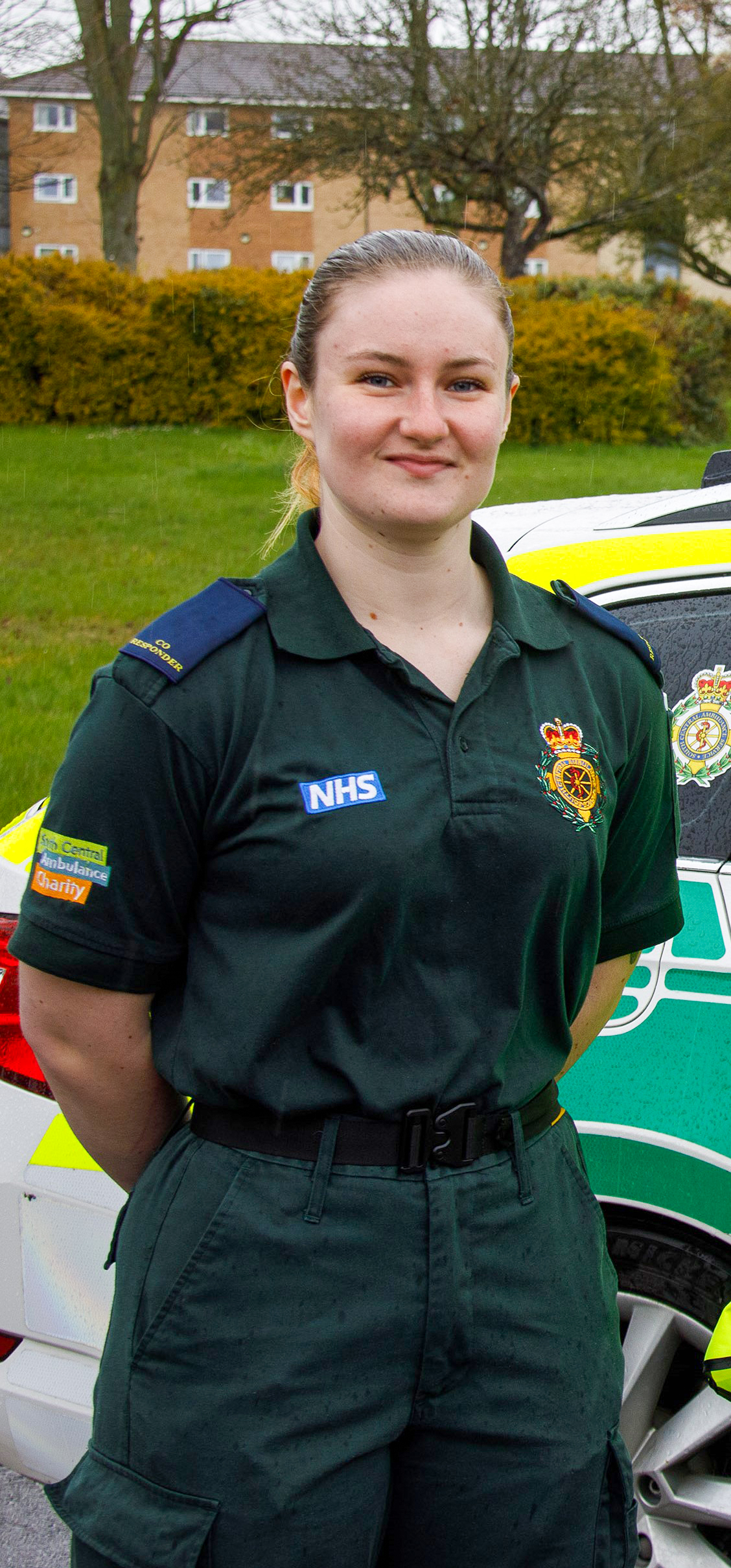 Corporal Charlotte Jones, RAF Police and Security Flight, RAF Brize Norton, volunteers her time as a Co-Responder with South Central Ambulance Service.